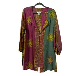 Soft Surroundings 90s Vintage Artsy‎ Beaded Single Button 3/4 Sleeve Size Medium